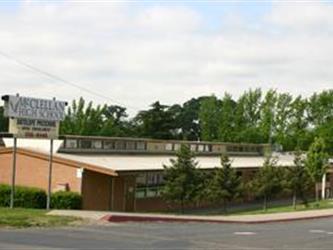 Picture of McClellan High School as seen from Watt Avenue